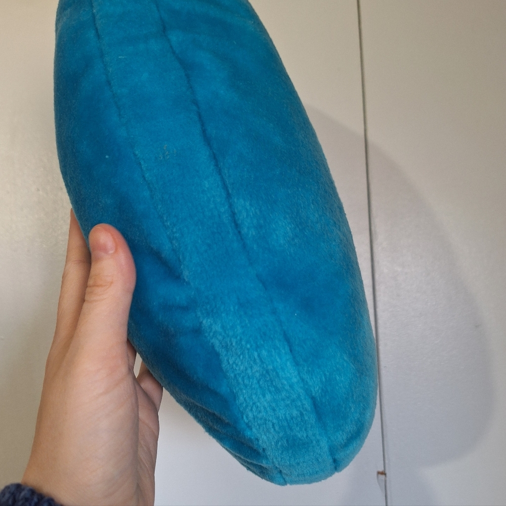 90s Y2K Blue Giggler Smiley Face Plush Pillow Retro Dorm Decor - Picture 8 of 10